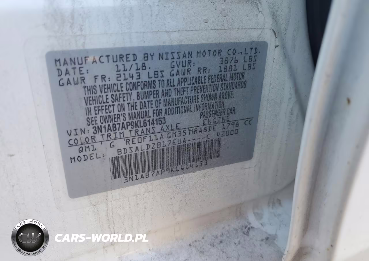 2019 Nissan Sentra S VIN:3N1AB7AP9KL614153 - 13