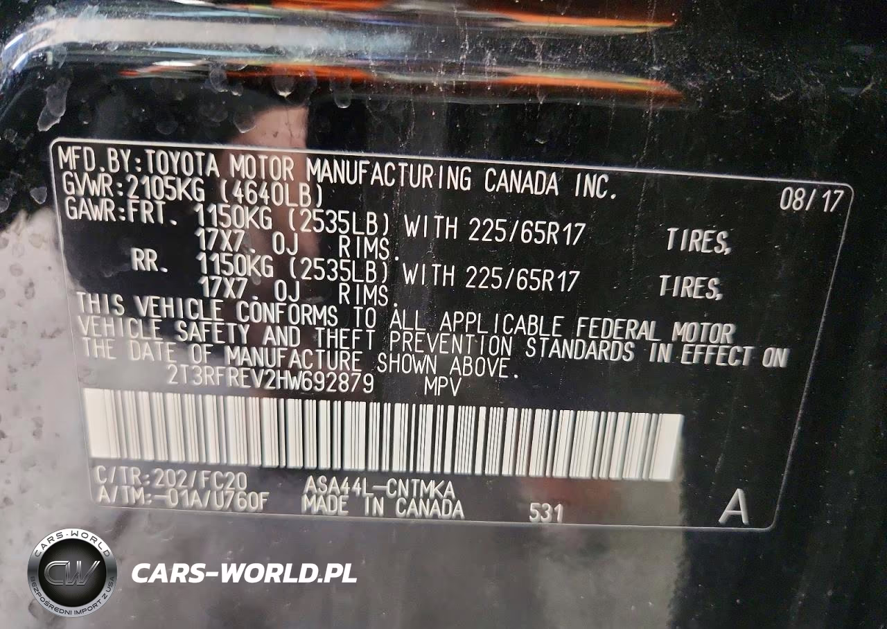 2017 Toyota Rav4 Xle VIN:2T3RFREV2HW692879 - 13