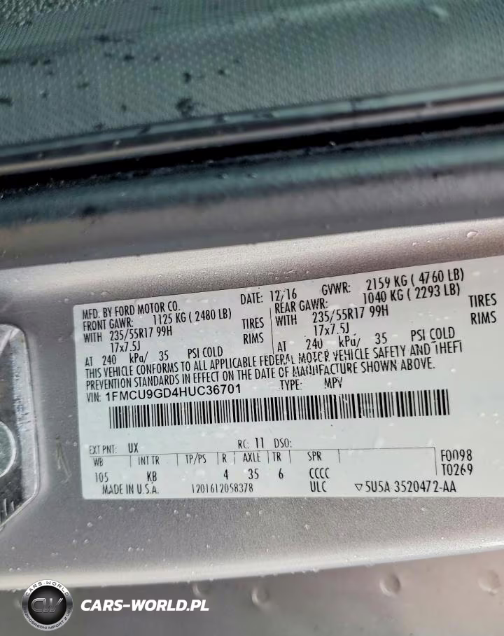 2017 Ford Escape Se VIN:1FMCU9GD4HUC36701 - 13