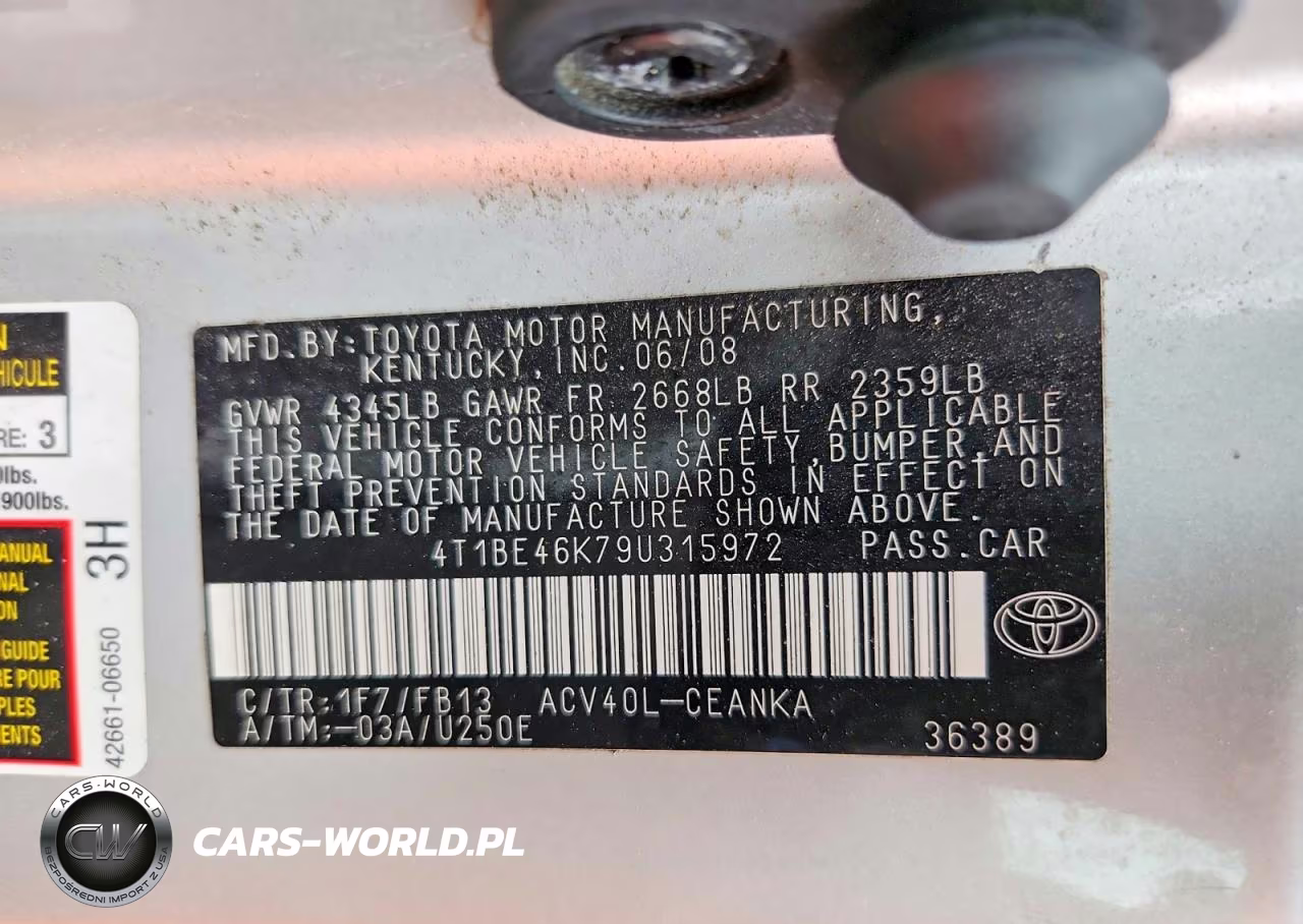 2009 Toyota Camry Le VIN:4T1BE46K79U315972 - 12