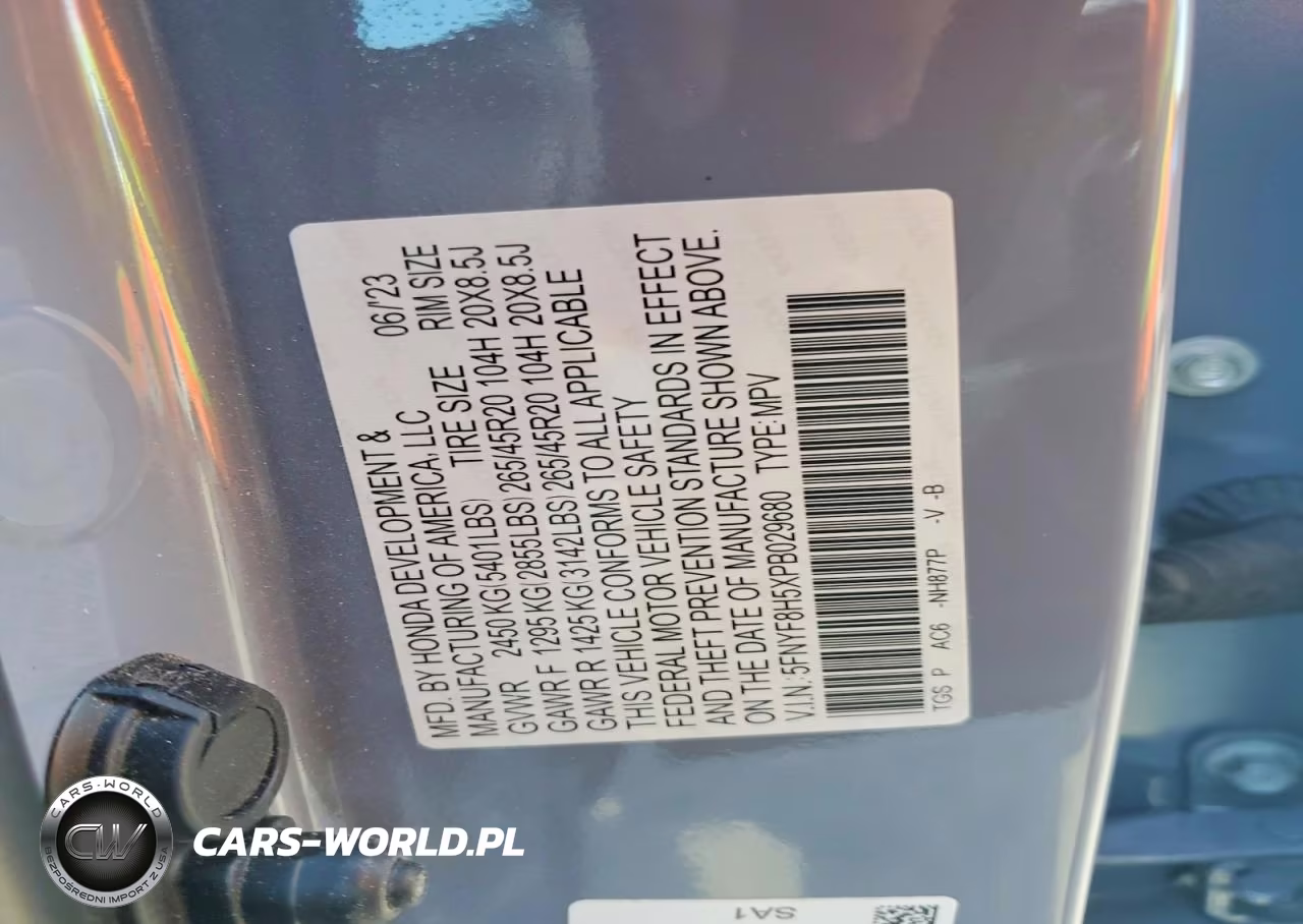 2023 Honda Passport Exl VIN:5FNYF8H5XPB029680 - 12