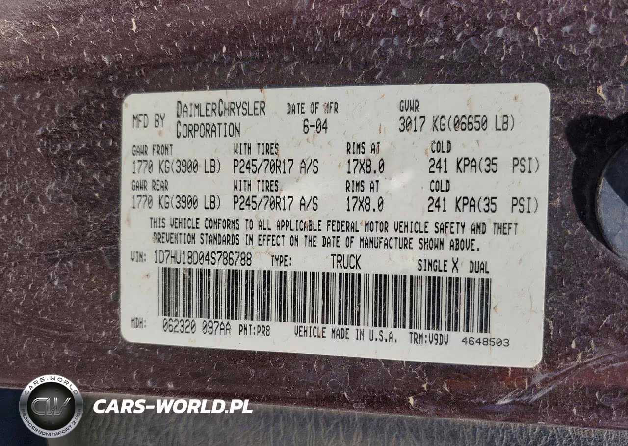 2004 Dodge Ram VIN:1D7HU18D04S786788 - 12