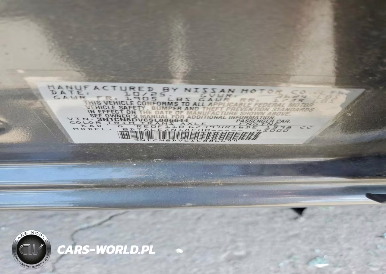 2025 Nissan Versa S VIN:3N1CN8DV6SL886644 - 12