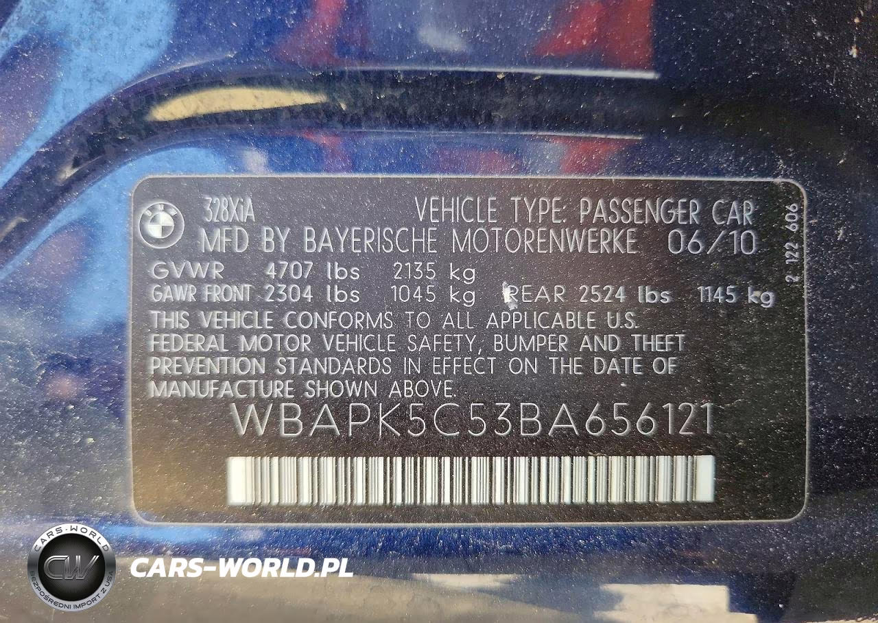 2011 BMW 328 Xi Sulev VIN:WBAPK5C53BA656121 - 13