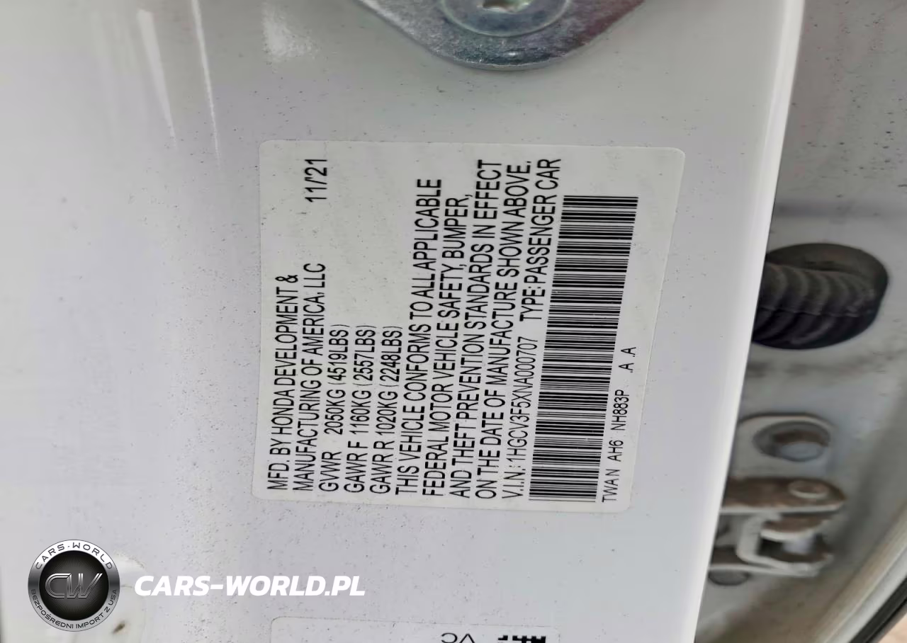 2022 Honda Accord Hybrid Exl VIN:1HGCV3F5XNA000707 - 13
