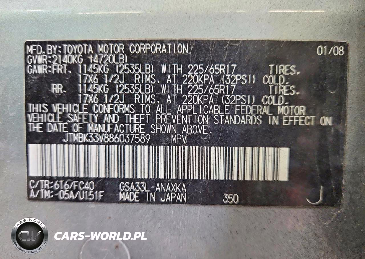 2008 Toyota Rav4 Base VIN:JTMBK33V886037589 - 13