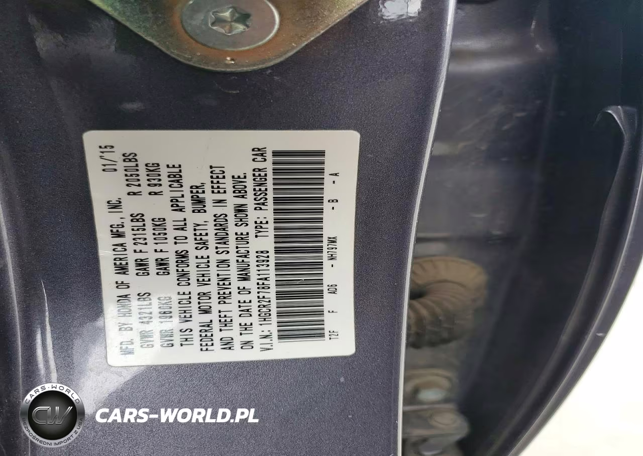 2015 Honda Accord Ex VIN:1HGCR2F78FA113928 - 12