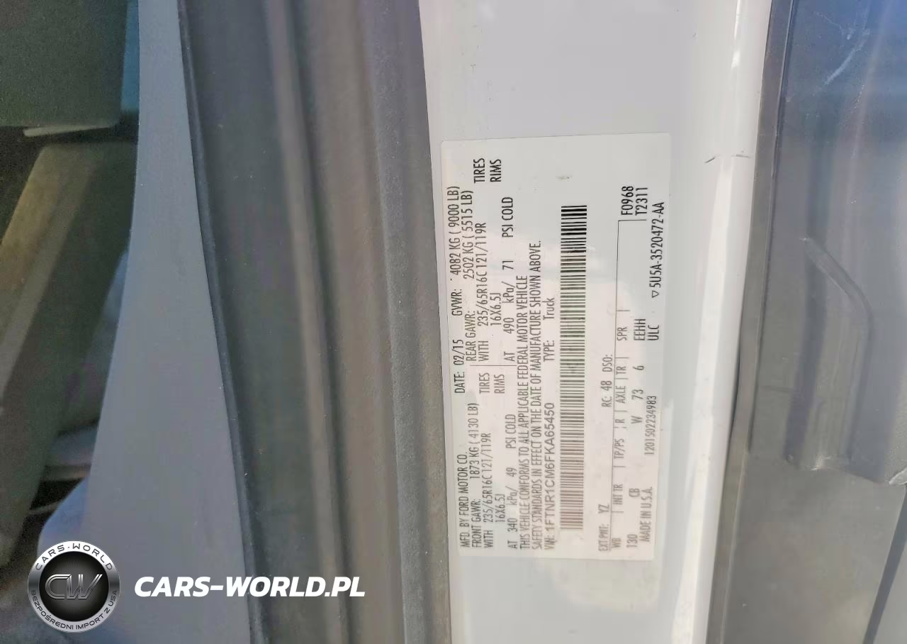 2015 Ford Transit T-250 VIN:1FTNR1CM6FKA65450 - 12