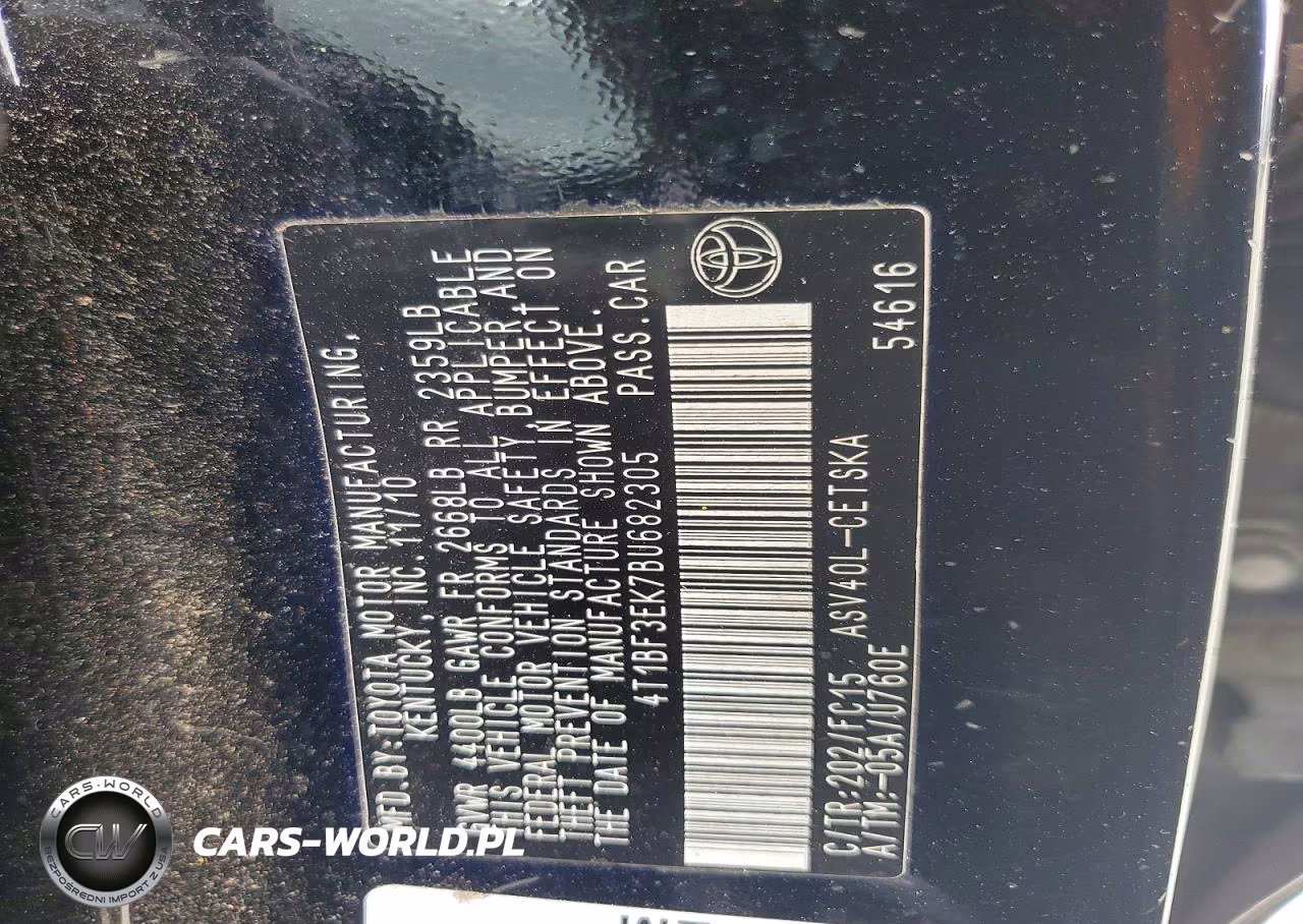 2011 Toyota Camry Se VIN:4T1BF3EK7BU682305 - 12