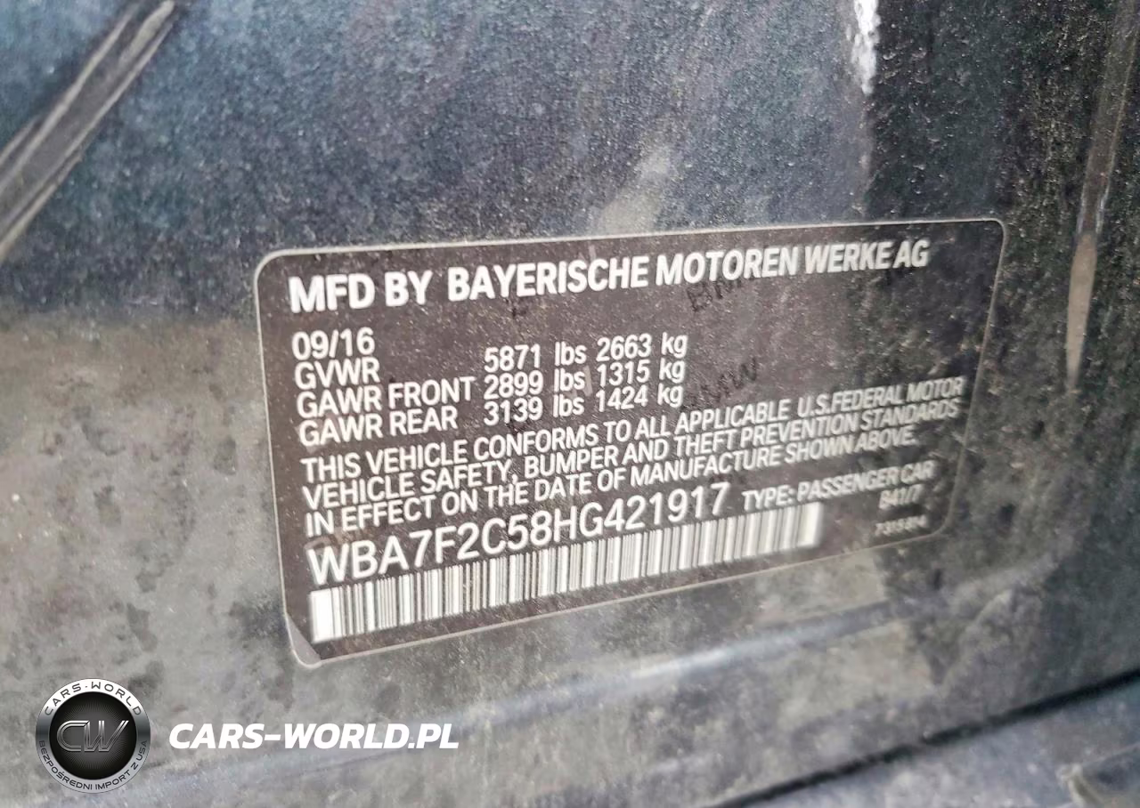 2017 BMW 750 Xi VIN:WBA7F2C58HG421917 - 12