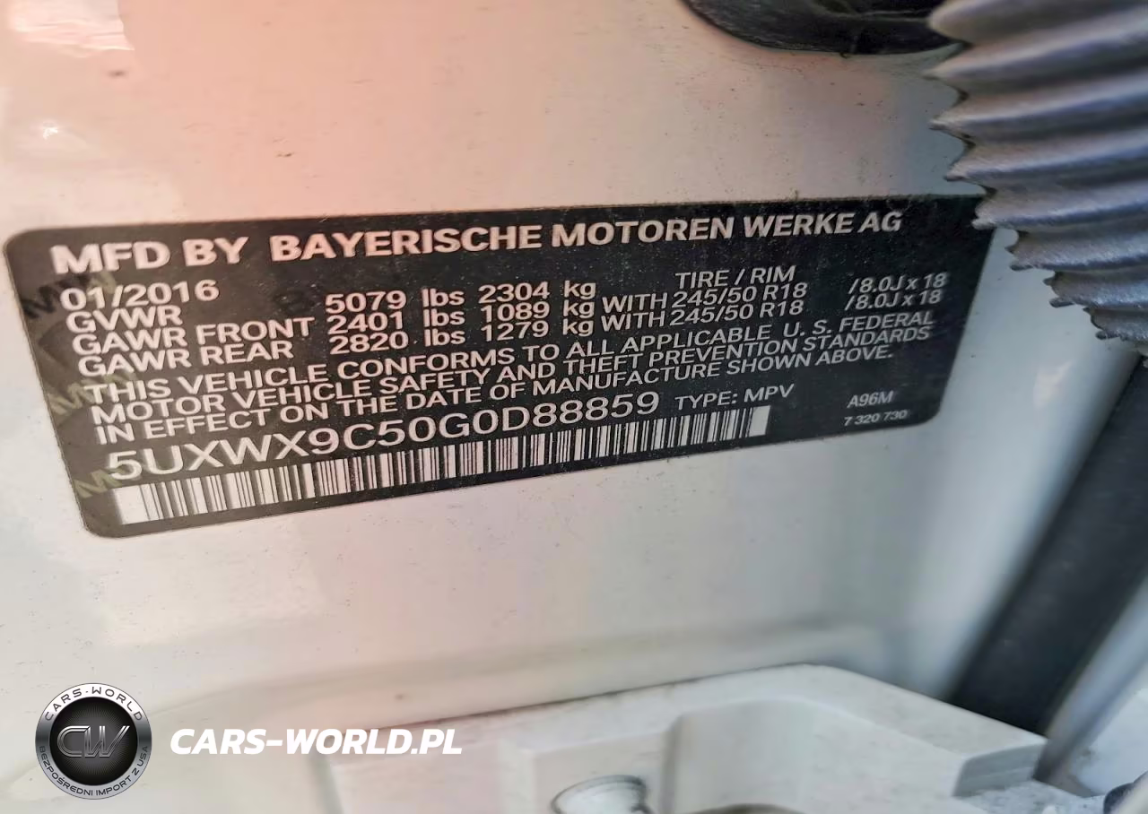 2016 BMW X3 xDrive28I VIN:5UXWX9C50G0D88859 - 14
