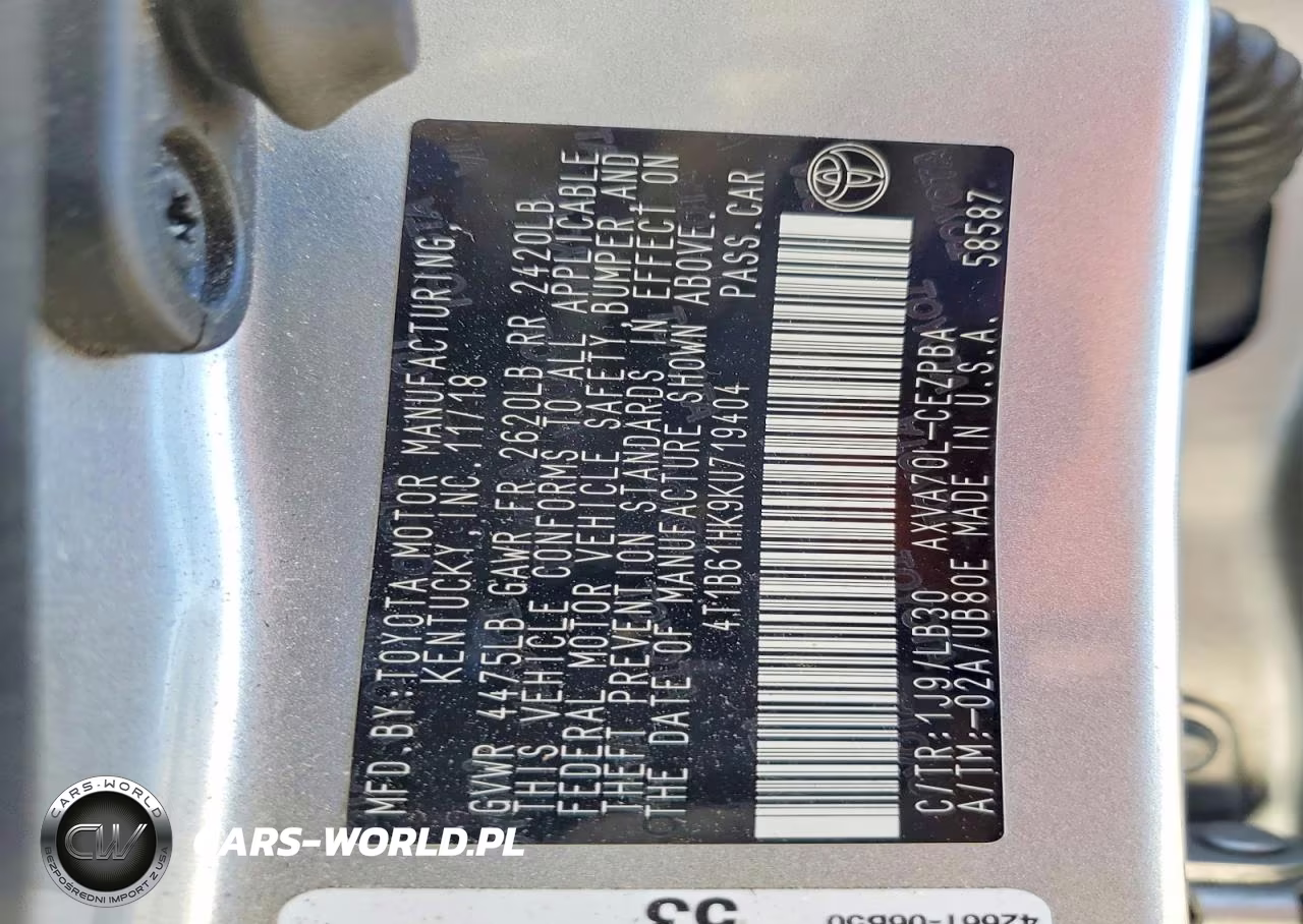 2019 Toyota Camry Xse VIN:4T1B61HK9KU719404 - 12