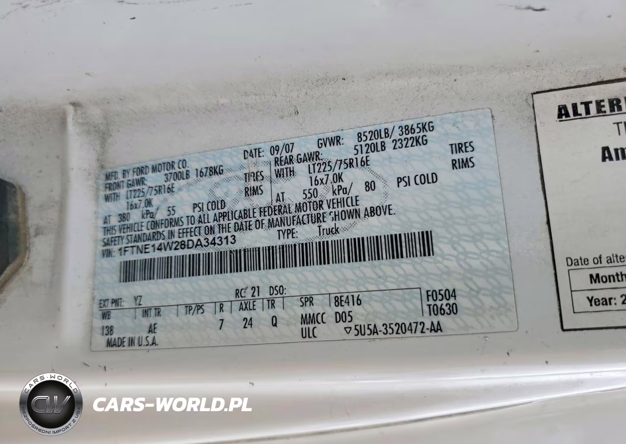 2008 Ford E150 Delivery Van VIN:1FTNE14W28DA34313 - 13