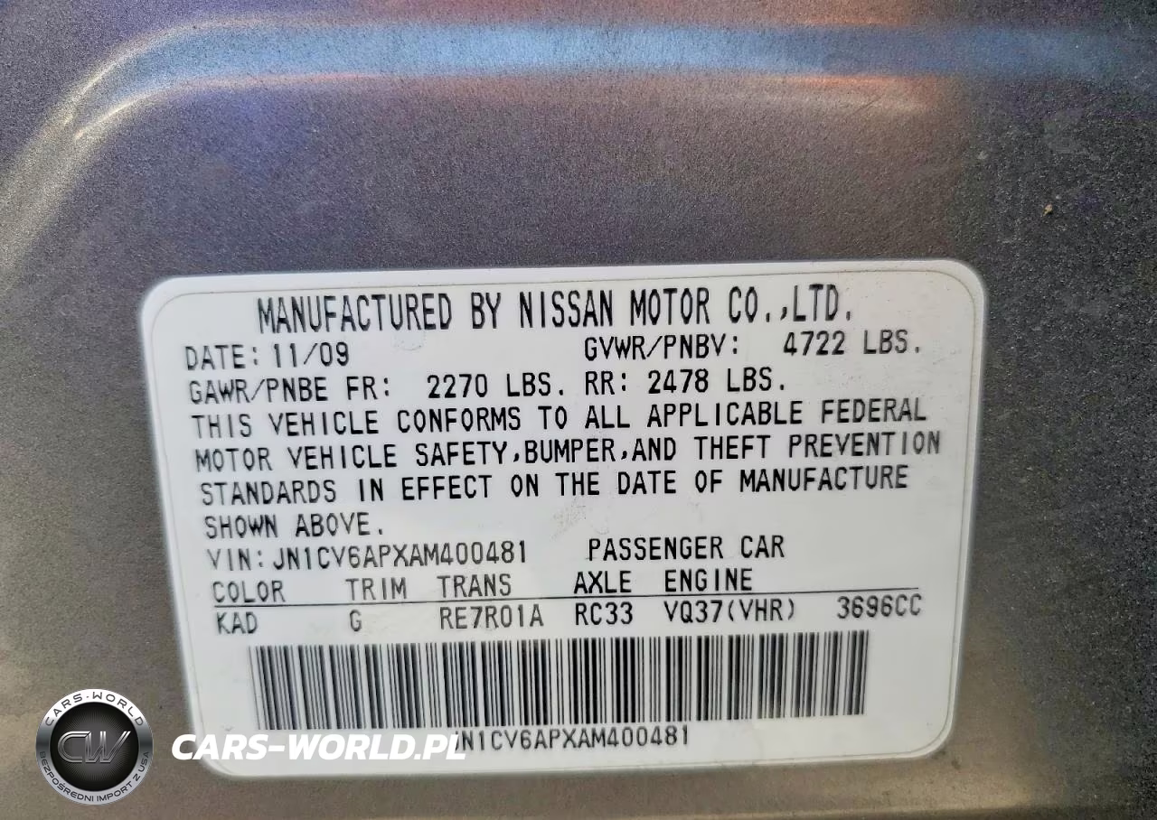 2010 Infiniti G37 Sedan Base VIN:JN1CV6APXAM400481 - 12