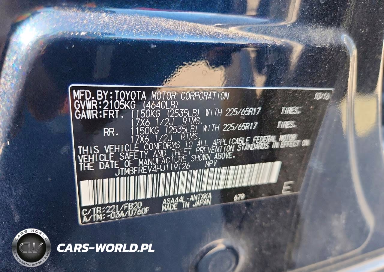 2017 Toyota Rav4 Le VIN:JTMBFREV4HJ119126 - 12