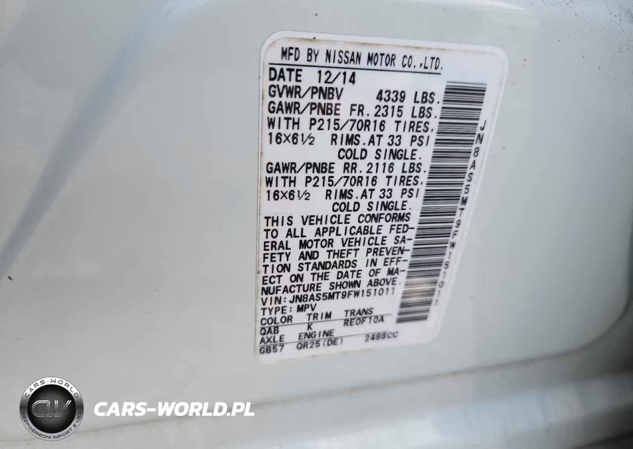 2015 Nissan Rogue Select S VIN:JN8AS5MT9FW151011 - 13