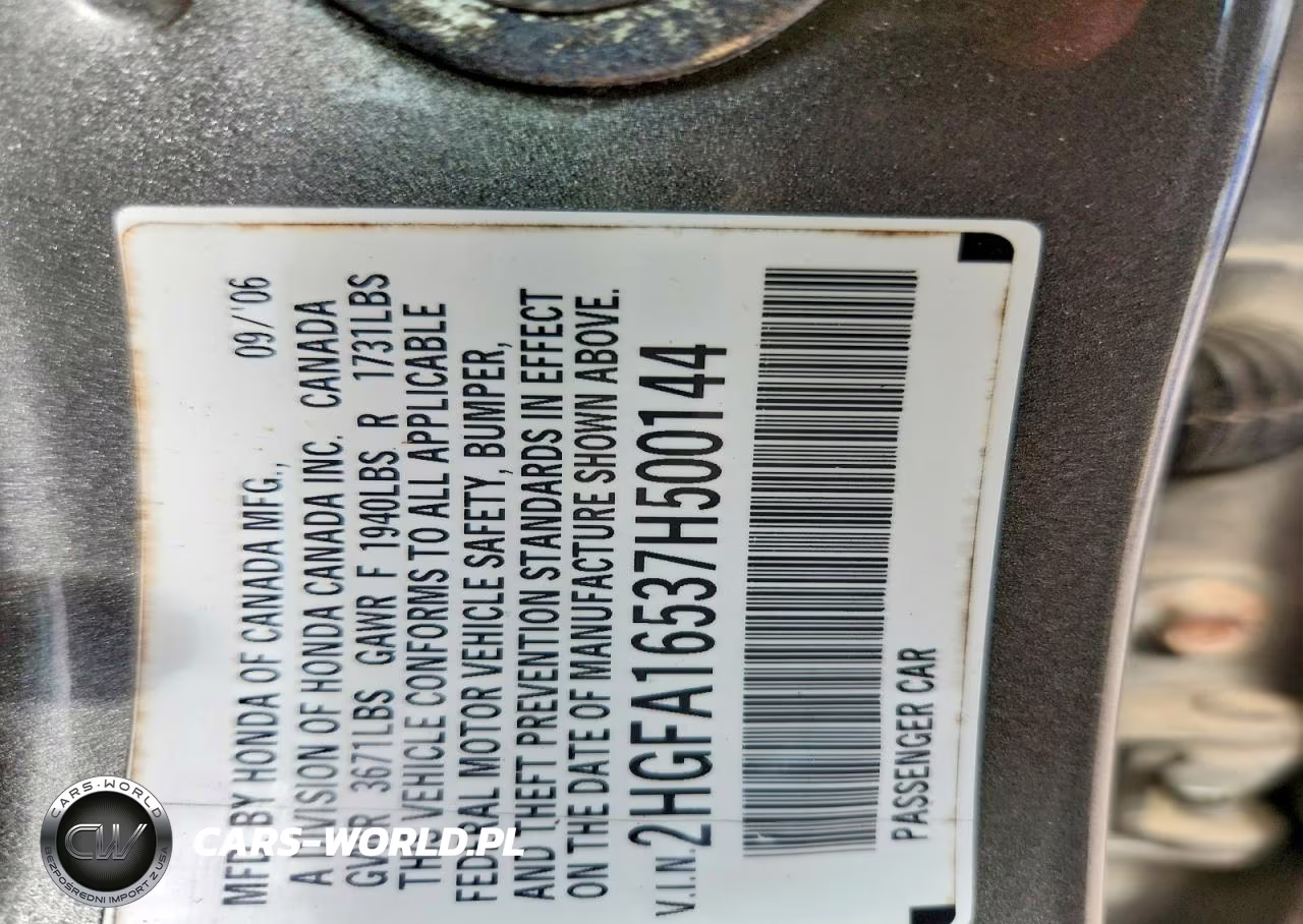 2007 Honda Civic Lx VIN:2HGFA16537H500144 - 13