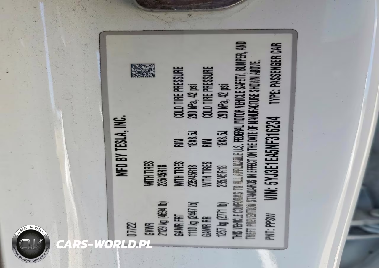 2022 Tesla Model 3 VIN:5YJ3E1EA5NF316234 - 12