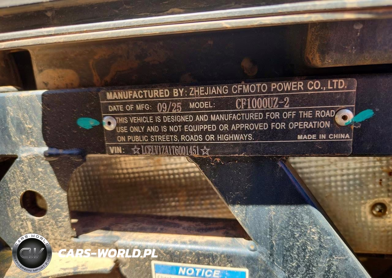 2026 Cfmoto Uforce1000 Utility Vehicle VIN:LCELV1ZA1T6001451 - 10