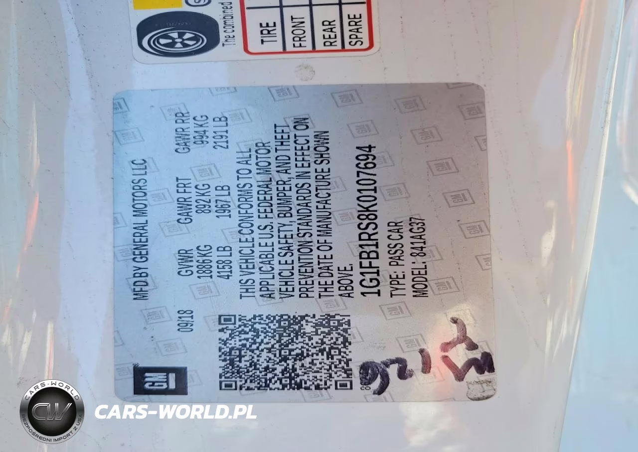 2019 Chevrolet Camaro Ls VIN:1G1FB1RS8K0107694 - 12