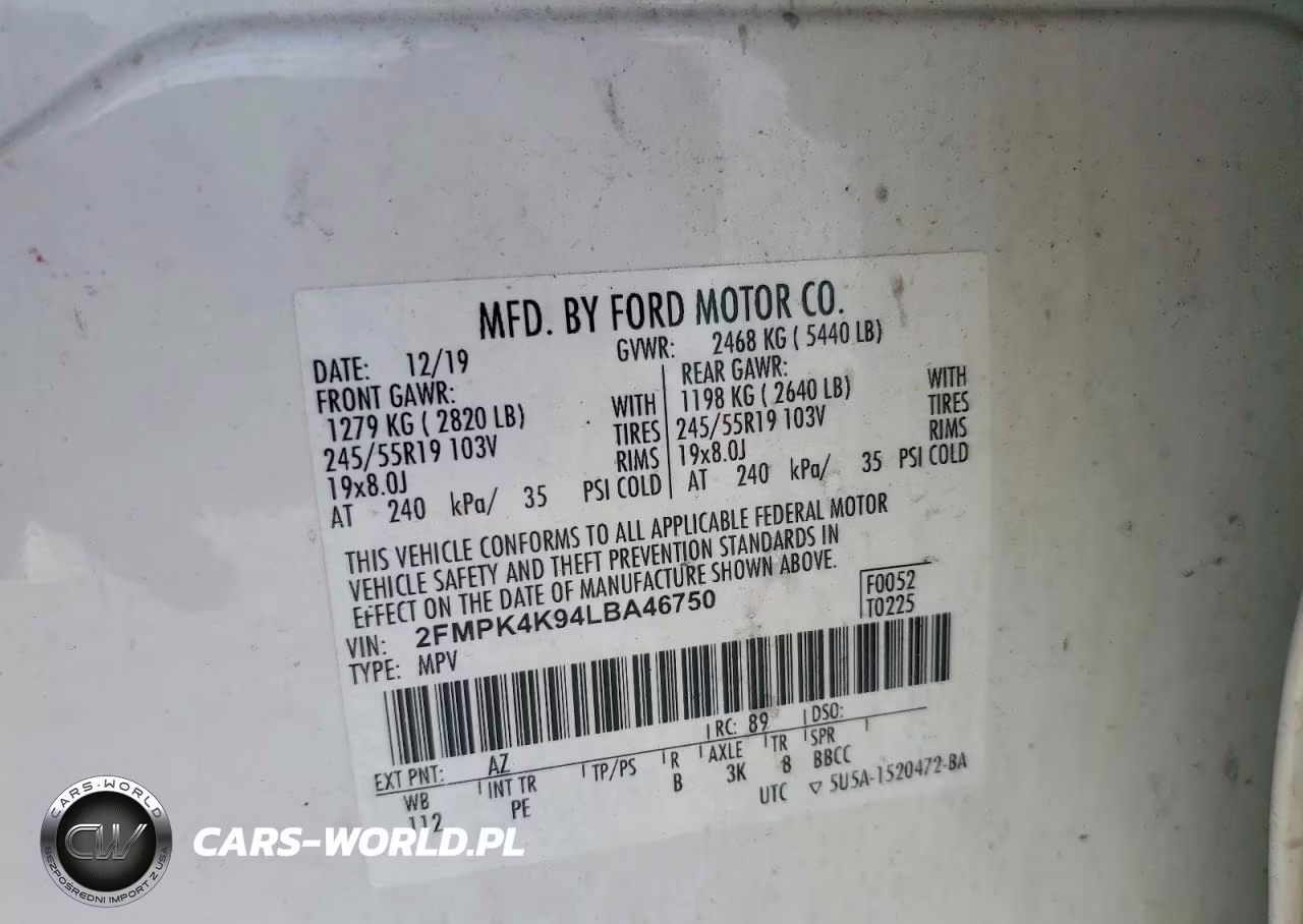 2020 Ford Edge Titanium VIN:2FMPK4K94LBA46750 - 13