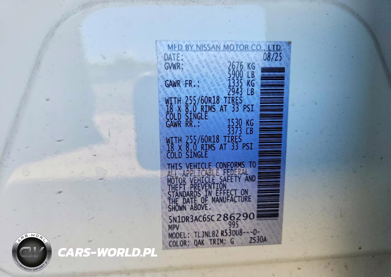 2025 Nissan Pathfinder S VIN:5N1DR3AC6SC286290 - 13