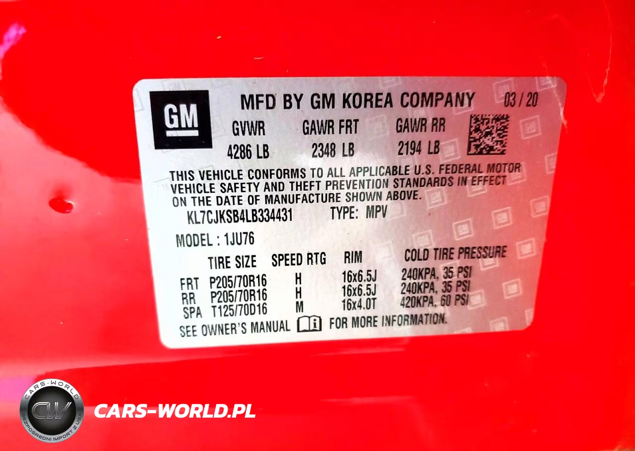 2020 Chevrolet Trax Ls VIN:KL7CJKSB4LB334431 - 12