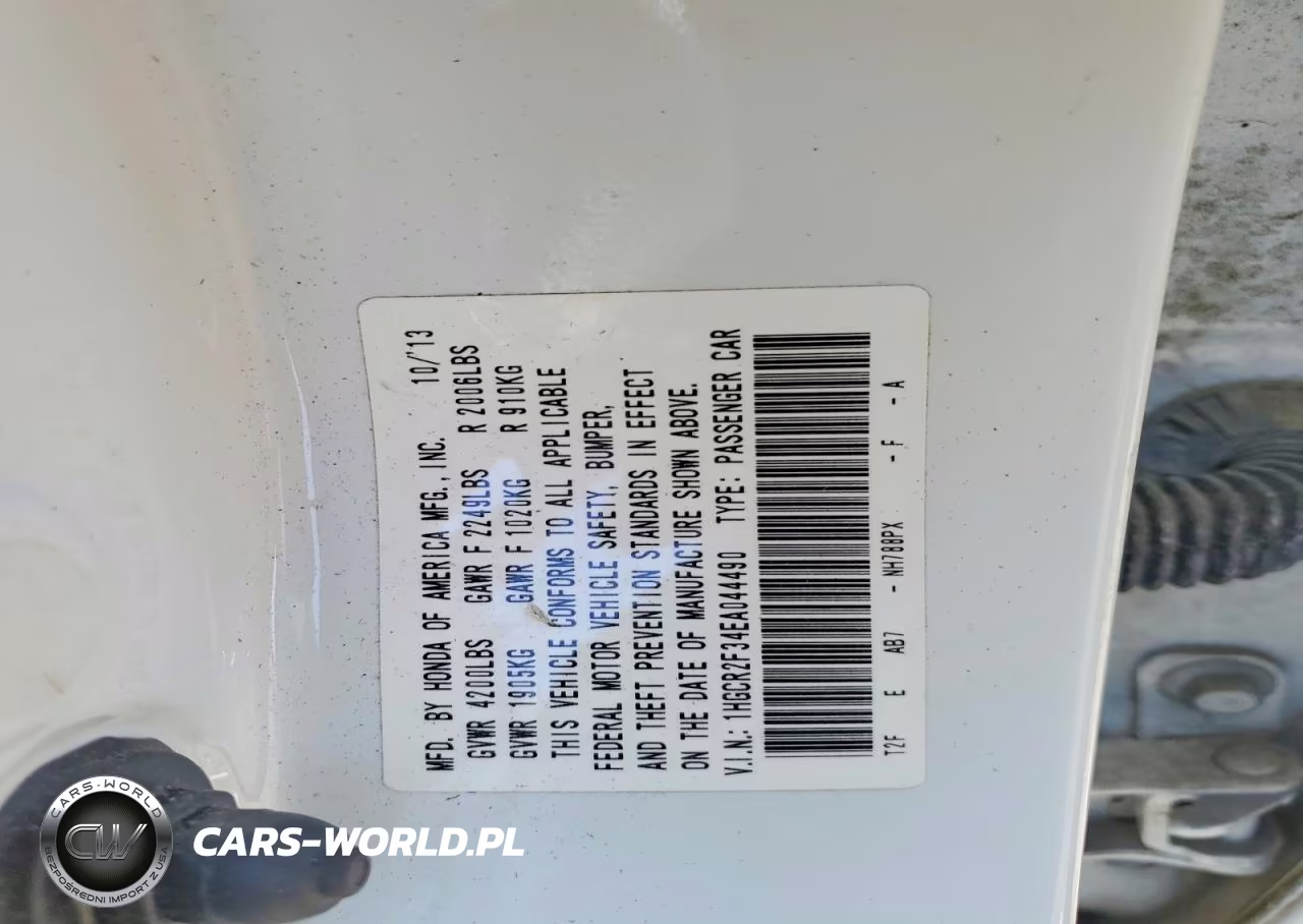 2014 Honda Accord Lx VIN:1HGCR2F34EA044490 - 12