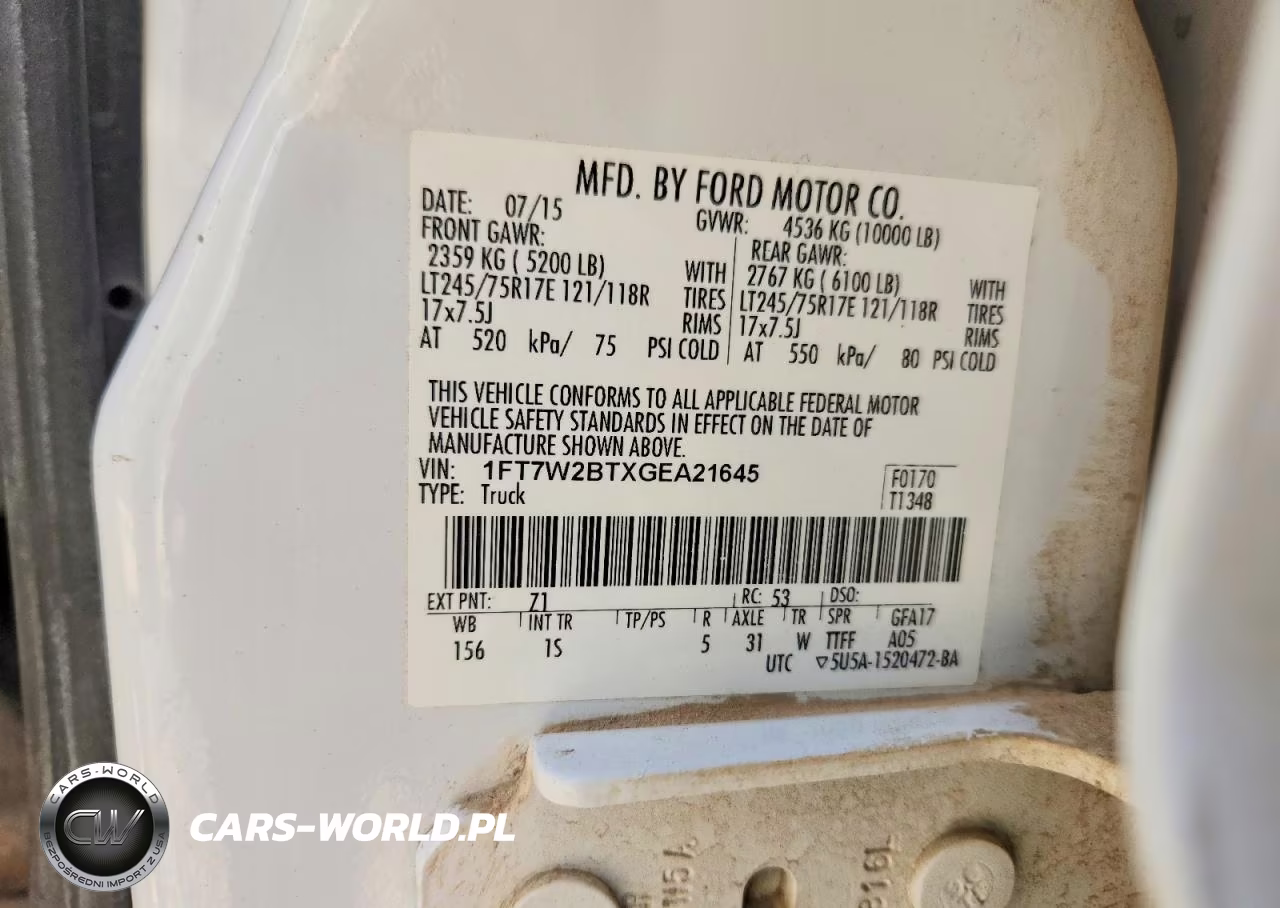 2016 Ford F250 Super Duty VIN:1FT7W2BTXGEA21645 - 12