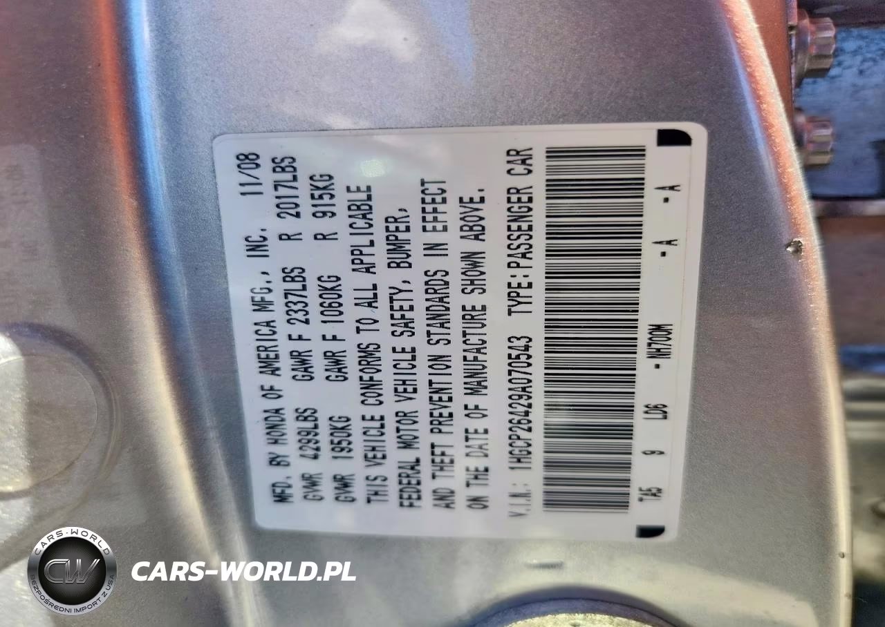 2009 Honda Accord Lxp VIN:1HGCP26429A070543 - 13