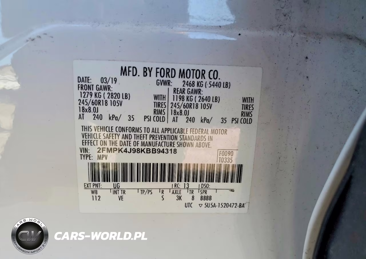 2019 Ford Edge Sel VIN:2FMPK4J98KBB94318 - 13