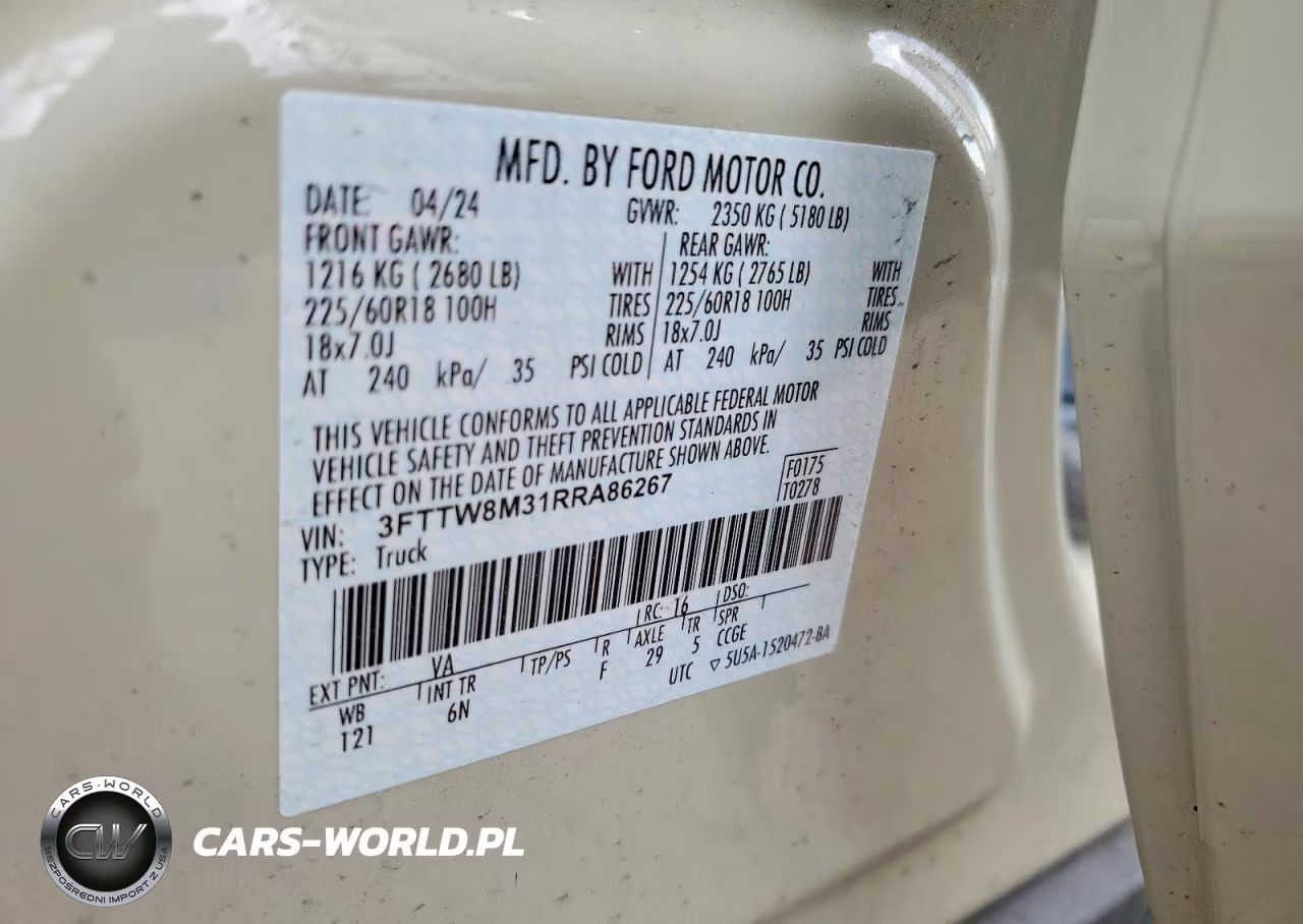 2024 Ford Maverick Lariat VIN:3FTTW8M31RRA86267 - 13