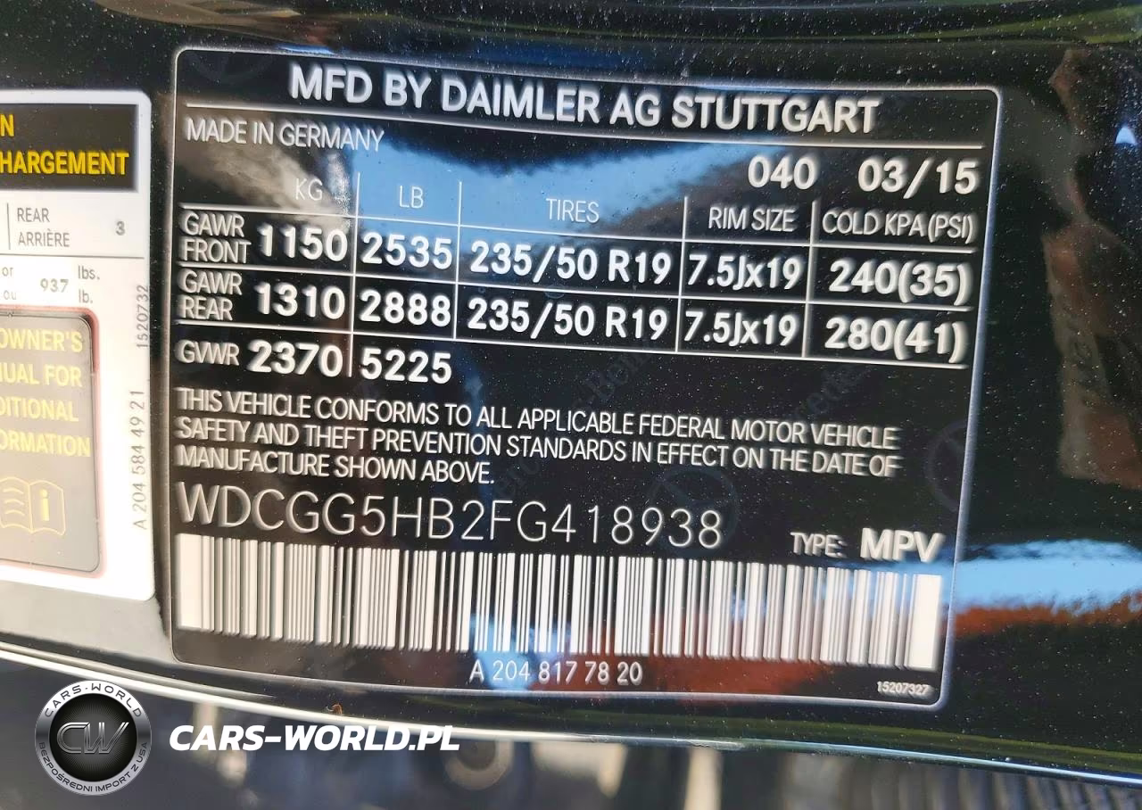 2015 Mercedes-Benz Glk 350 VIN:WDCGG5HB2FG418938 - 13