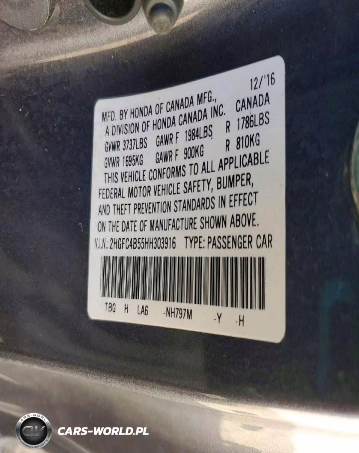 2017 Honda Civic Lx VIN:2HGFC4B55HH303916 - 12