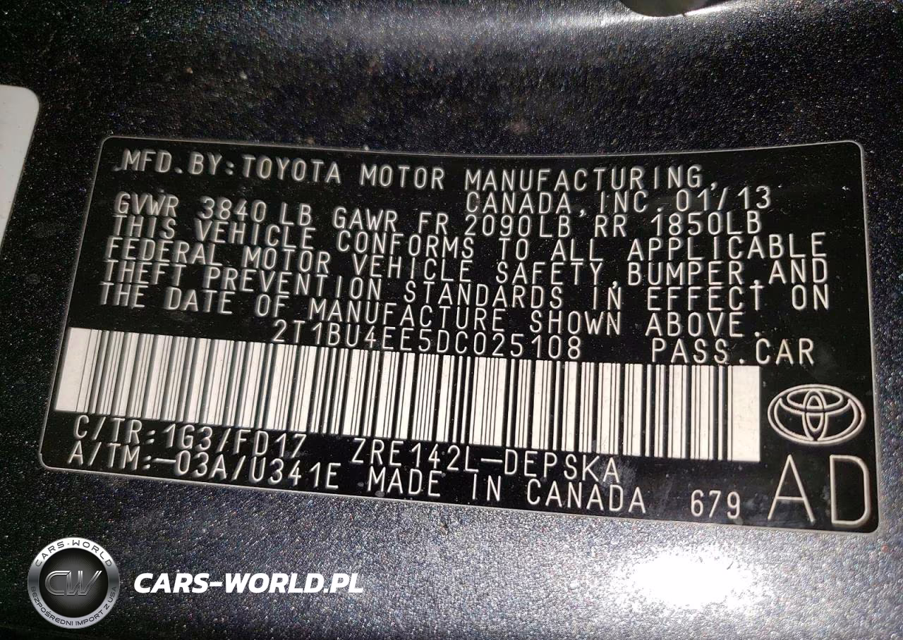 2013 Toyota Corolla S VIN:2T1BU4EE5DC025108 - 12