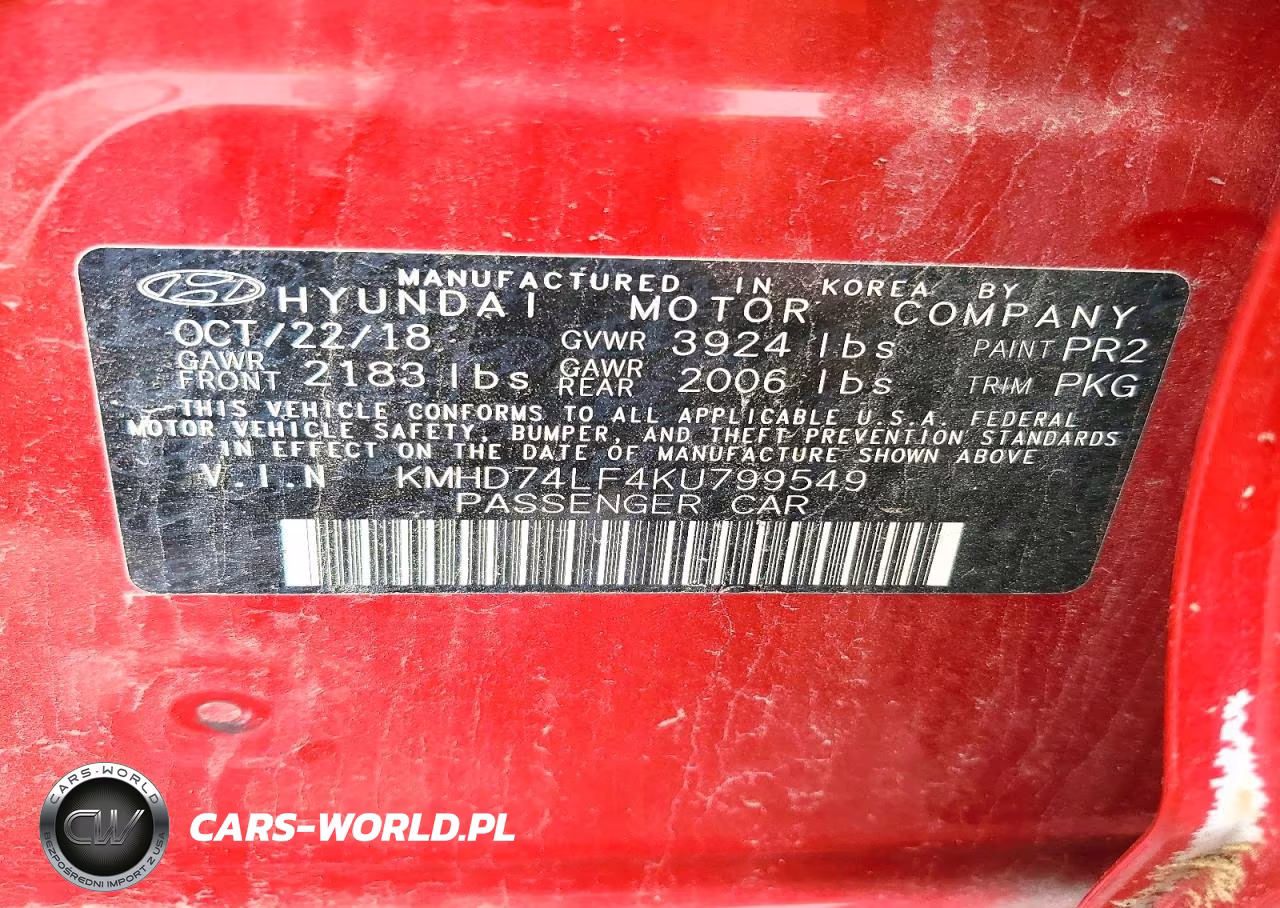 2019 Hyundai Elantra Se VIN:KMHD74LF4KU799549 - 13