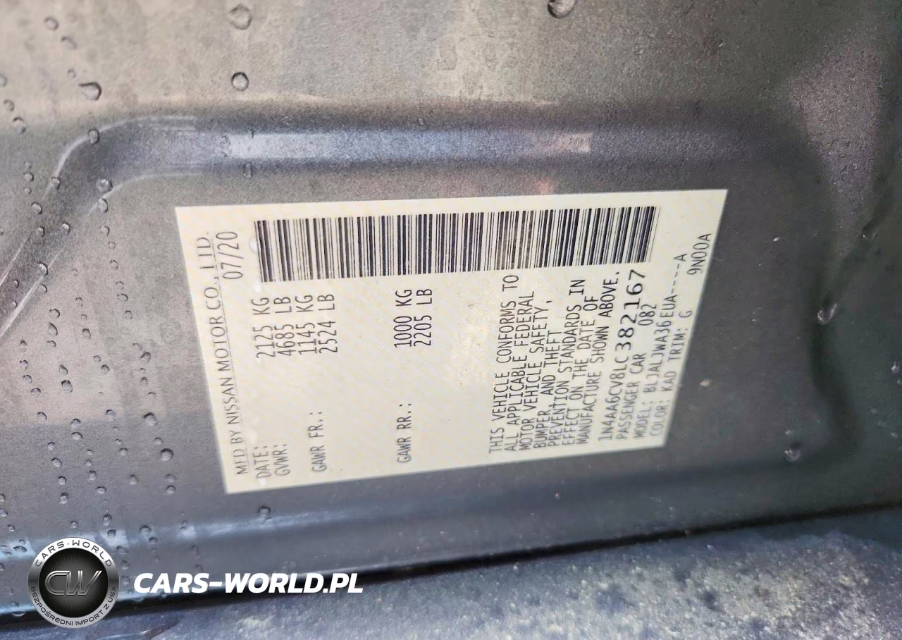 2020 Nissan Maxima Sv VIN:1N4AA6CV8LC382167 - 13