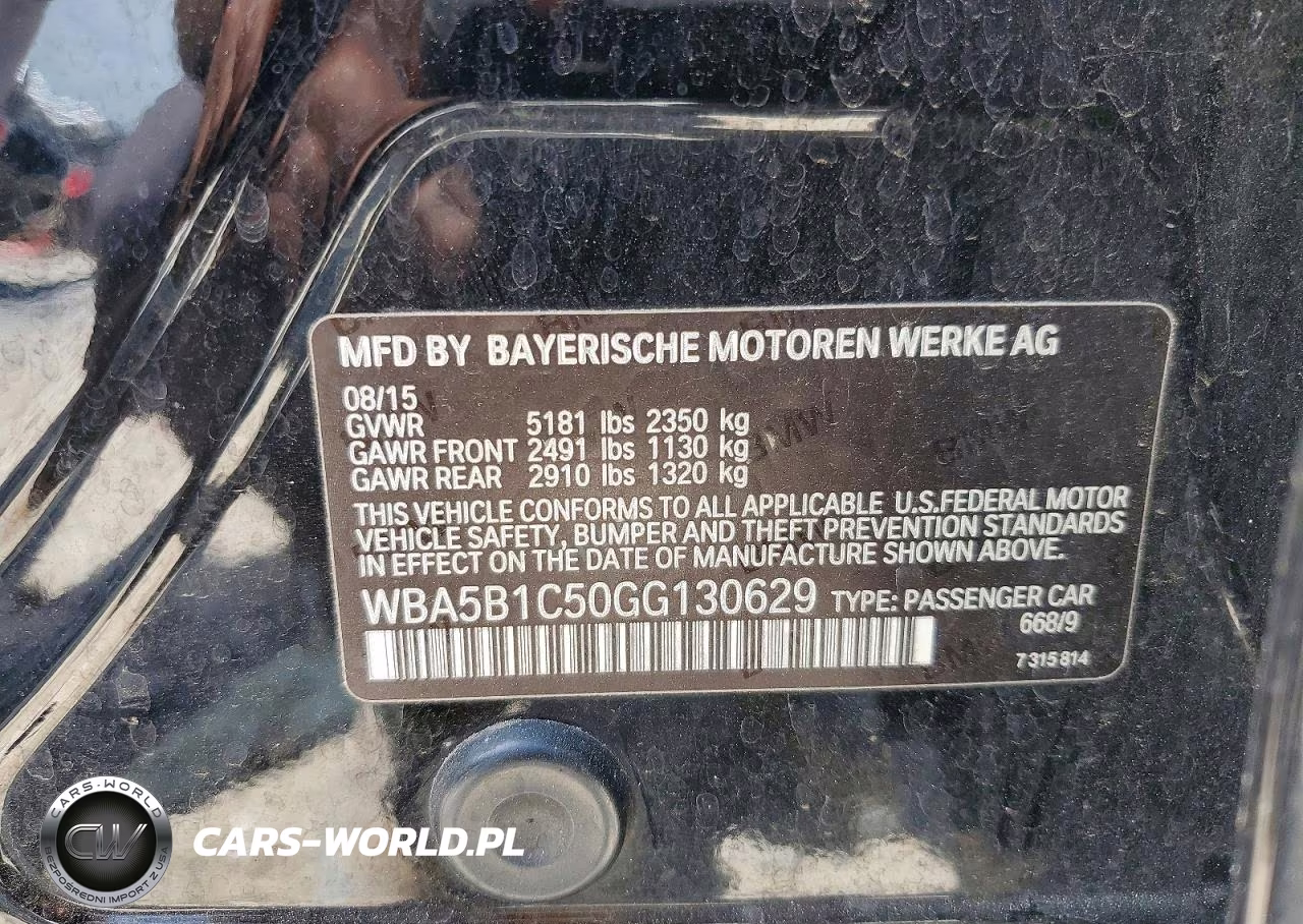 2016 BMW 535 I VIN:WBA5B1C50GG130629 - 12