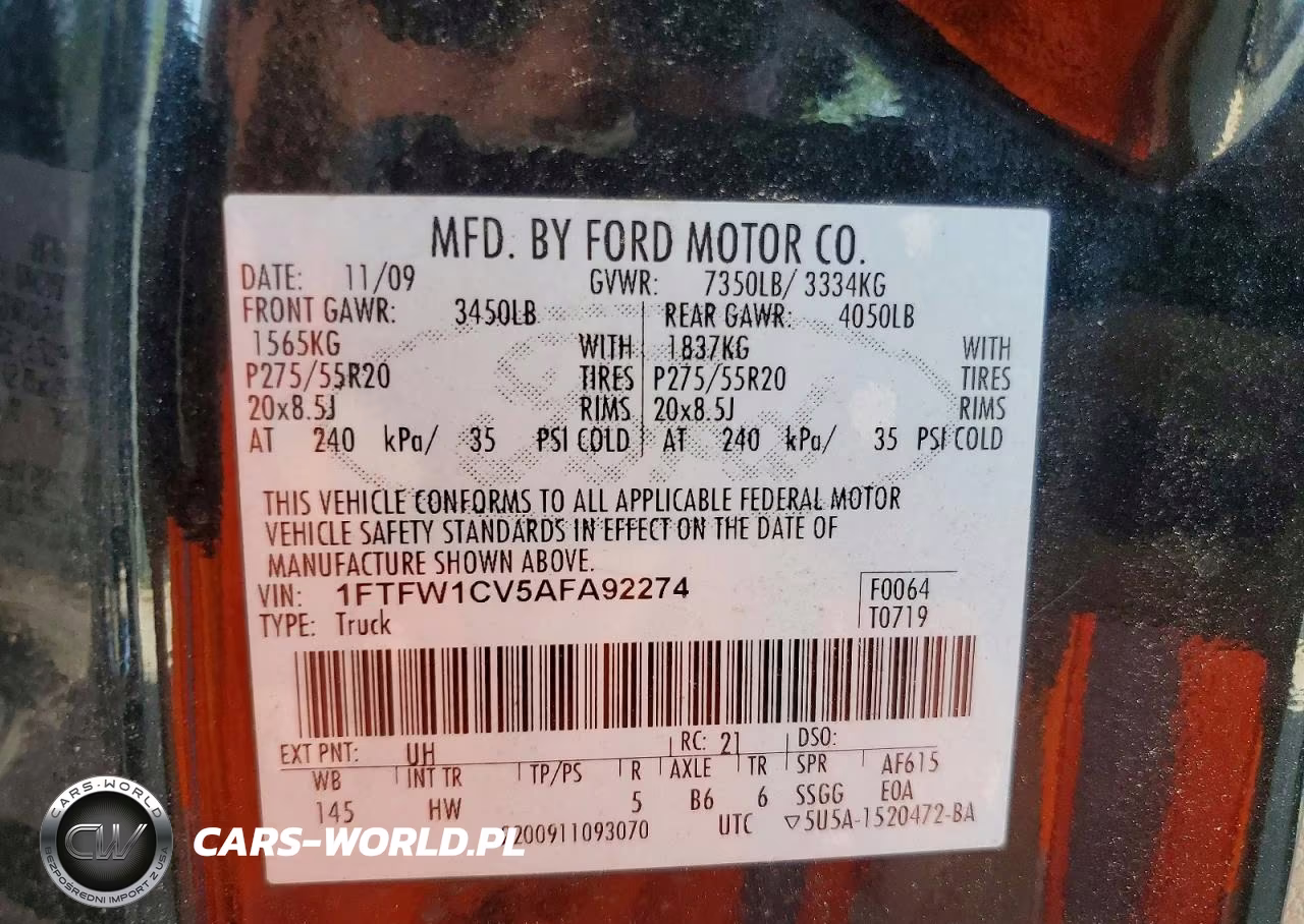 2010 Ford F150 Supercrew VIN:1FTFW1CV5AFA92274 - 12