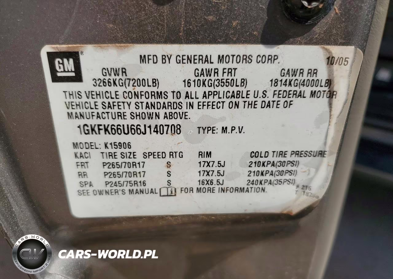 2006 GMC Yukon Xl Denali VIN:1GKFK66U66J140708 - 13