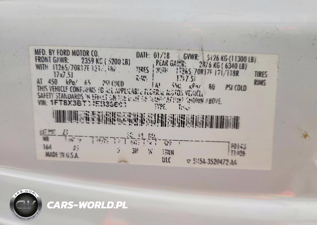 2018 Ford F350 Super Duty VIN:1FT8X3BT3JEB36683 - 12