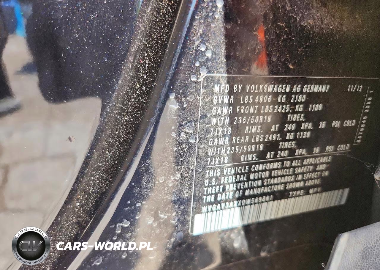2013 Volkswagen Tiguan S VIN:WVGAV3AXXDW569861 - 13