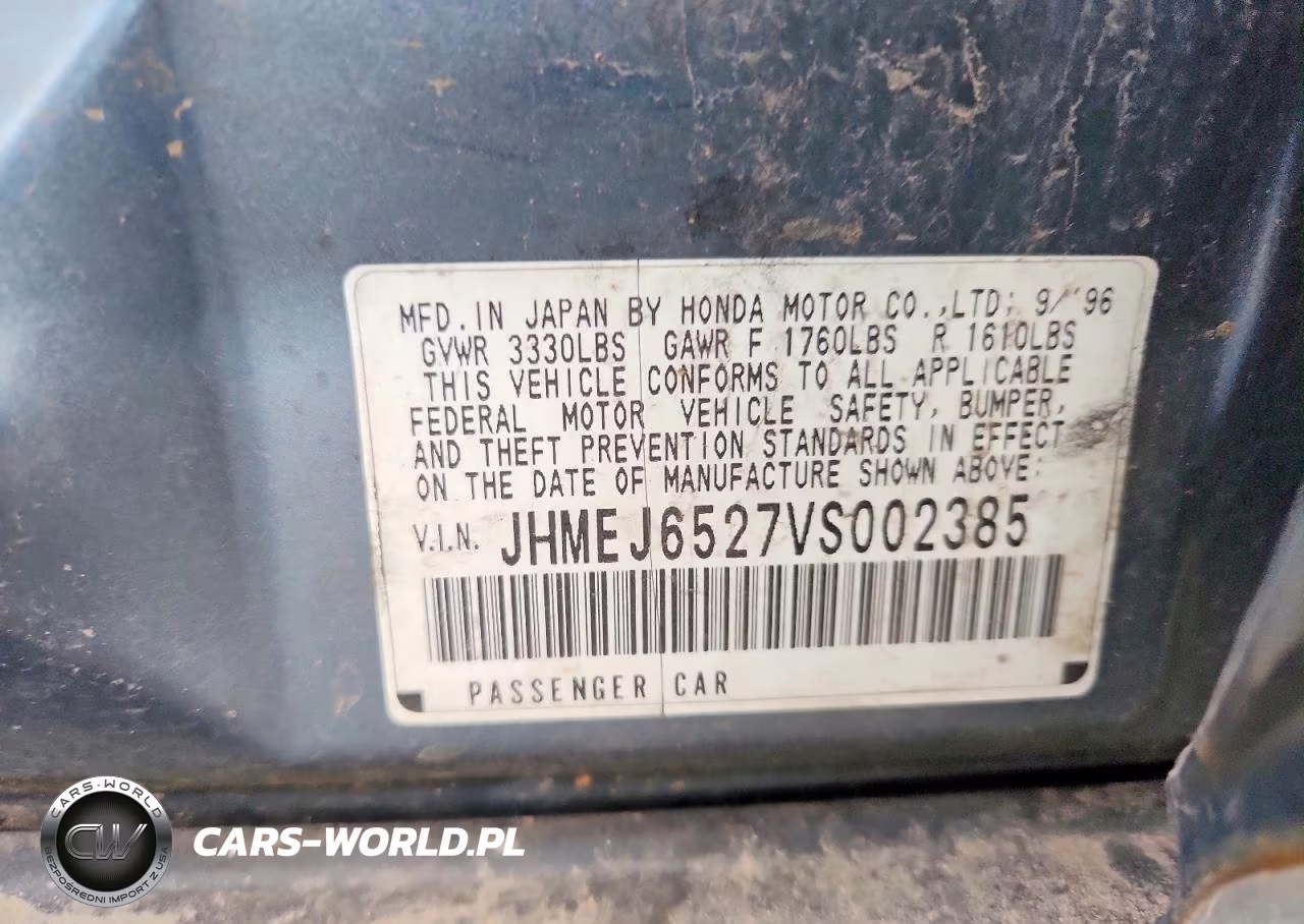 1997 Honda Civic Dx VIN:JHMEJ6527VS002385 - 13