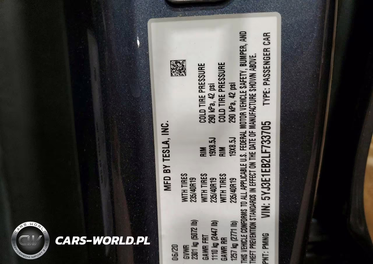 2020 Tesla Model 3 VIN:5YJ3E1EB2LF733705 - 12