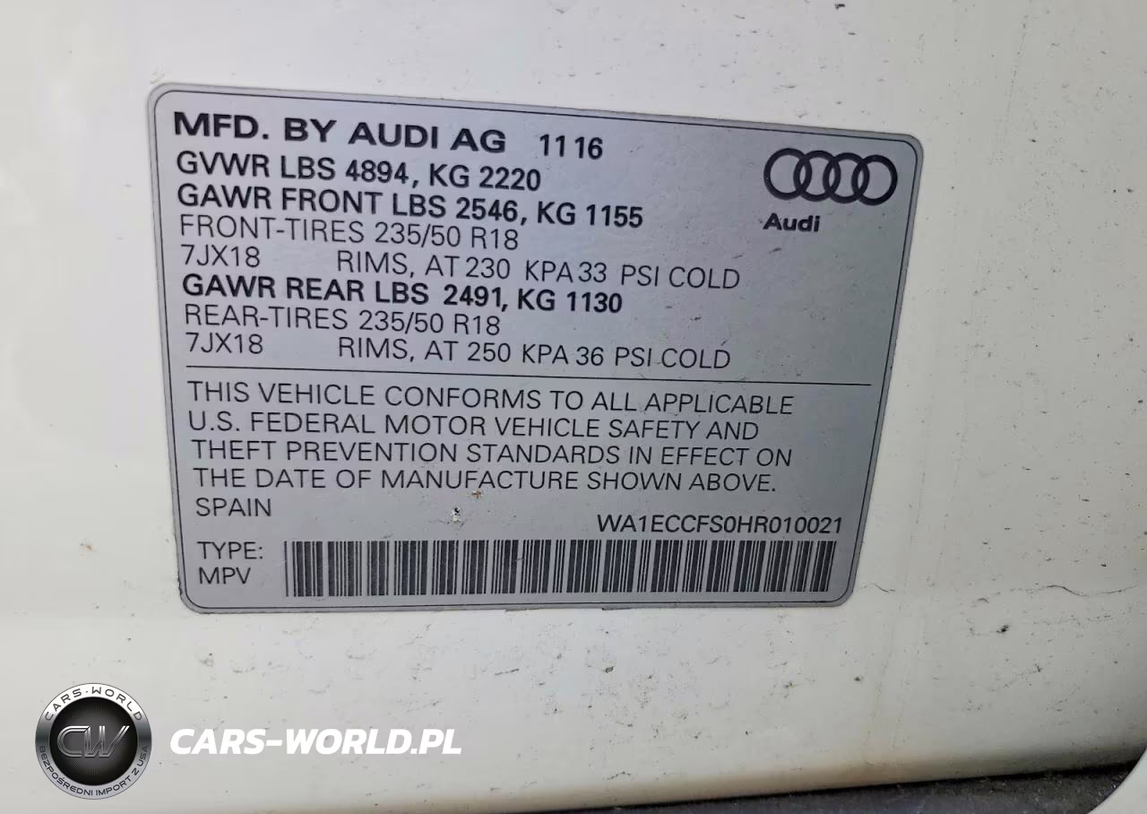 2017 Audi Q3 Premium VIN:WA1ECCFS0HR010021 - 13
