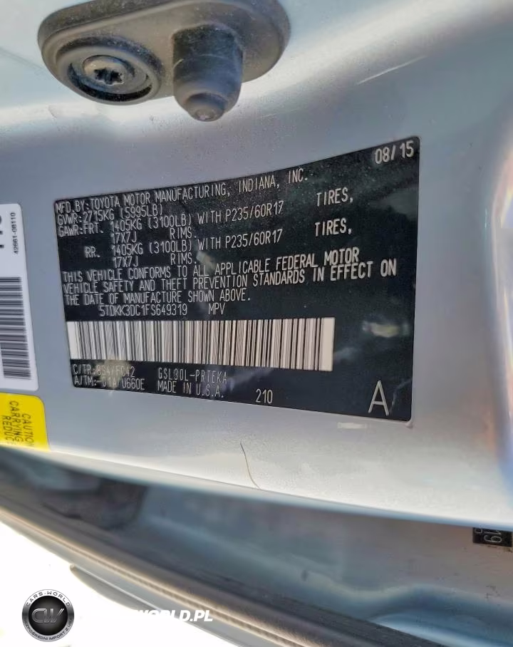 2015 Toyota Sienna Le VIN:5TDKK3DC1FS649319 - 13
