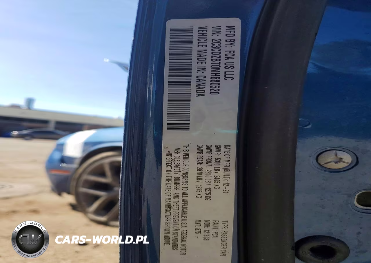 2021 Dodge Challenger R VIN:2C3CDZBT0MH680520 - 12