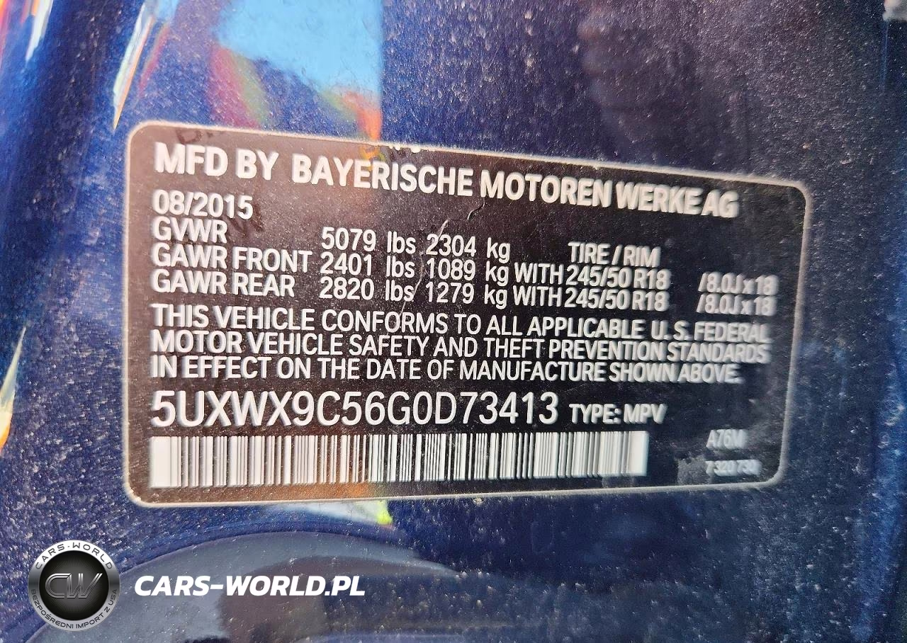 2016 BMW X3 xDrive28I VIN:5UXWX9C56G0D73413 - 13