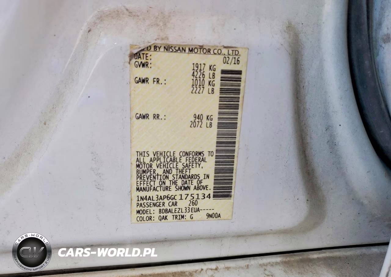 2016 Nissan Altima 2.5 S VIN:1N4AL3AP6GC175134 - 13