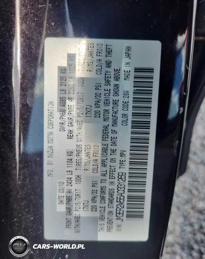 2010 Mazda Cx-7 VIN:JM3ER2W55A0331269 - 12